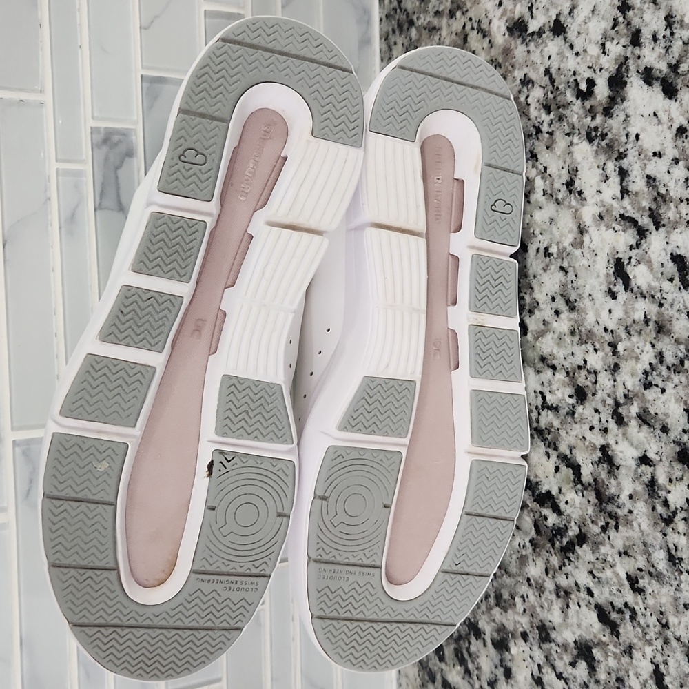On Running Women's Sneakers - White and Gray with Pink Accents - Picture 6 of 6